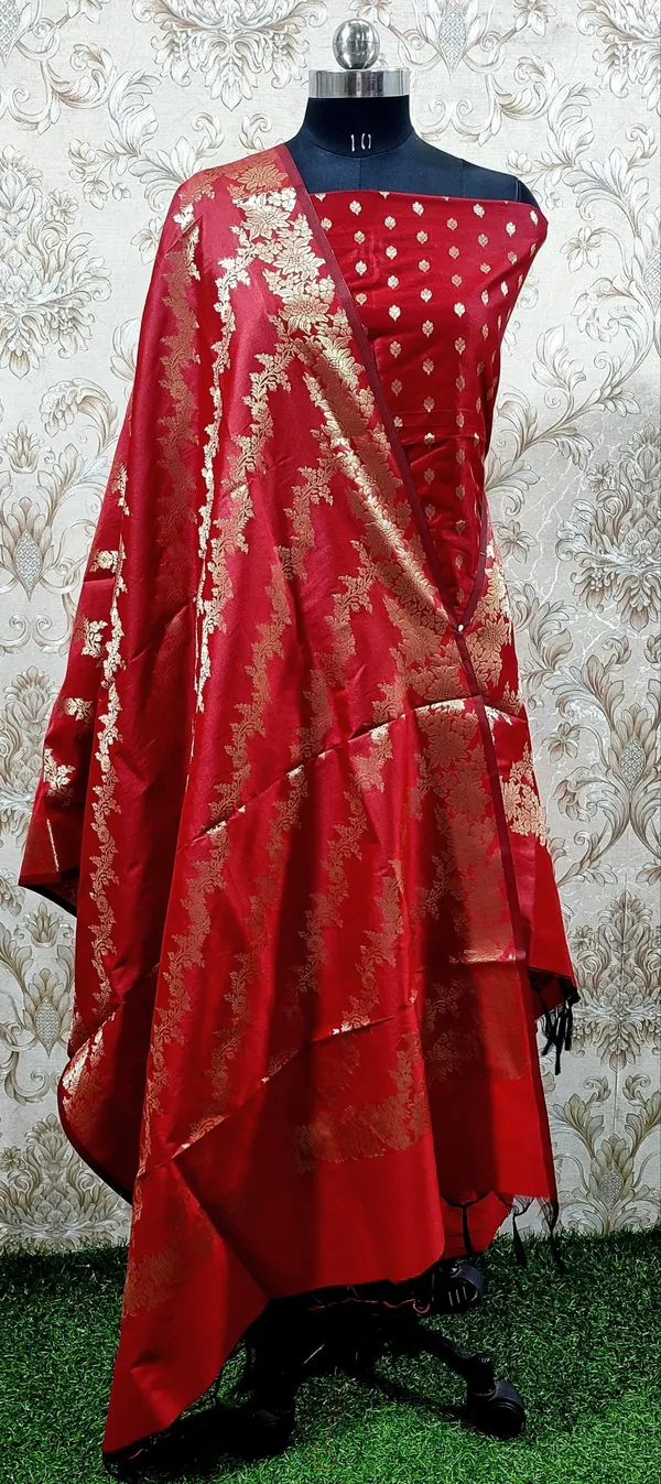 Red_Katan_Silk_Floral_Zari_Booti_with_Aada_Stripe_Dupatta_Banarasi_Suit_700SKL_KS57