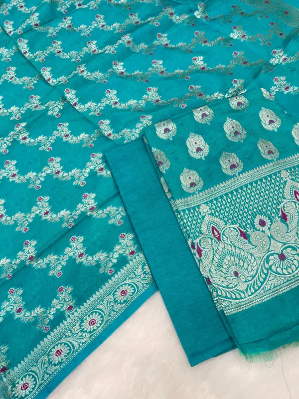 Puresilk_Handloom_Sea_Green_Viscose_Silk_Banarasi_3_pcs_Suit_Set_RHN_VS7