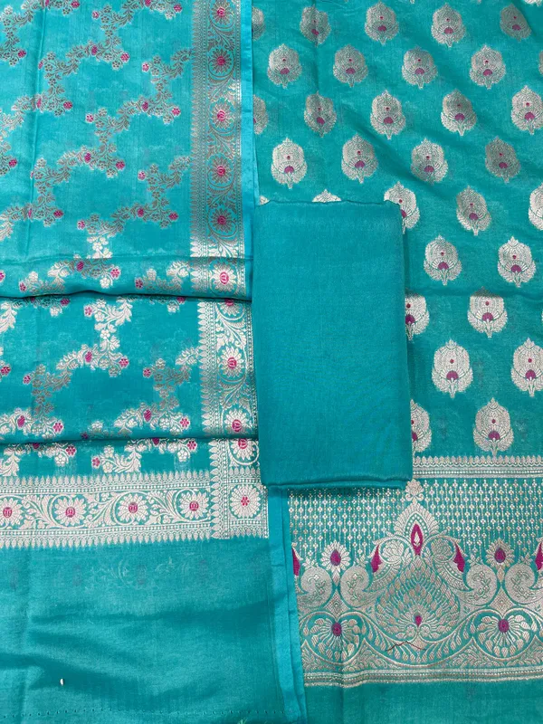 Puresilk_Handloom_Sea_Green_Viscose_Silk_Banarasi_3_pcs_Suit_Set_RHN_VS7