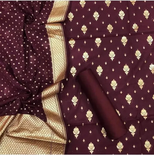 Burgundy_Pure_Mercerise_Floral_Zari_Booti_with_Lorex_weave_Dupatta_Suit_Set_1200SKL_PML15