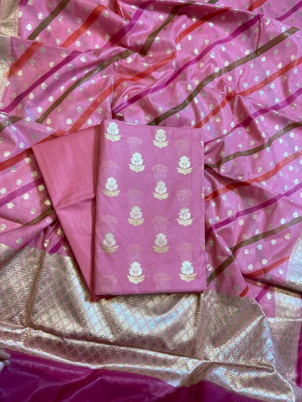 Pink_Pure_Mercerised_Silk_Banarasi_3_pcs_Suit_Set_with_Stripe_Rangkaat_Dupatta_1250SKL_MS5