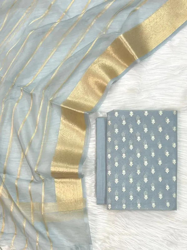 Grey_Chanderi_Zari_Booti_with_Stripe_Dupatta_Banarasi_Suit_Set_1000SKL_CH7
