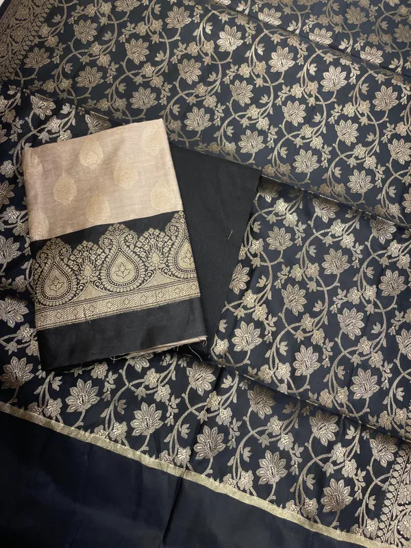 Beige_Cotton_Banarasi_3_pcs_Suit_Set_with_Contrast_Black_Dupatta_IM_CS13