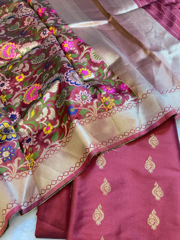 Burgundy_Katan_Silk_Zari_Booti_Banarasi_3_pcs_Suit_Set_with_Multicolor_Mina_Dupatta_700SKL_KS10