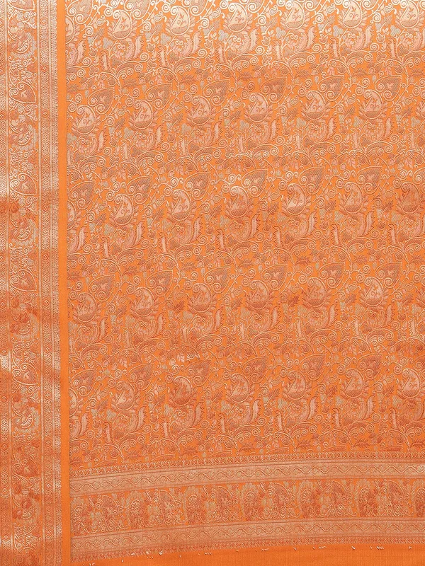 Humairah_Handwoven_Black_Valkalam_Katan_Silk_Plain_Resham_Border_With_Mustard_Blouse_Banarasi_Saree