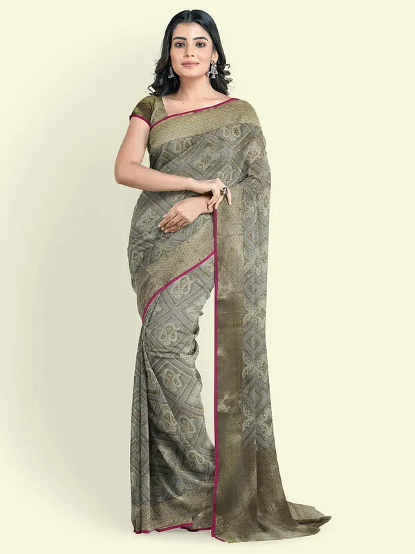Grey_Cotton_Blend_Banarasi_Sarees_For_Women_GEASF_775