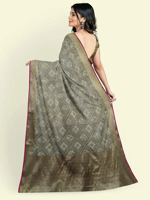 Grey_Cotton_Blend_Banarasi_Sarees_For_Women_GEASF_775