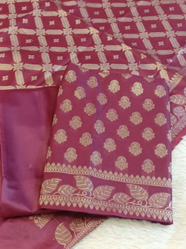 Burgundy_Cotton_Blend_Floral_Zari_Booti_with_Zig-Zag_Zari_Jaal_Dupatta_Banarasi_Suit_65SHL_PV3