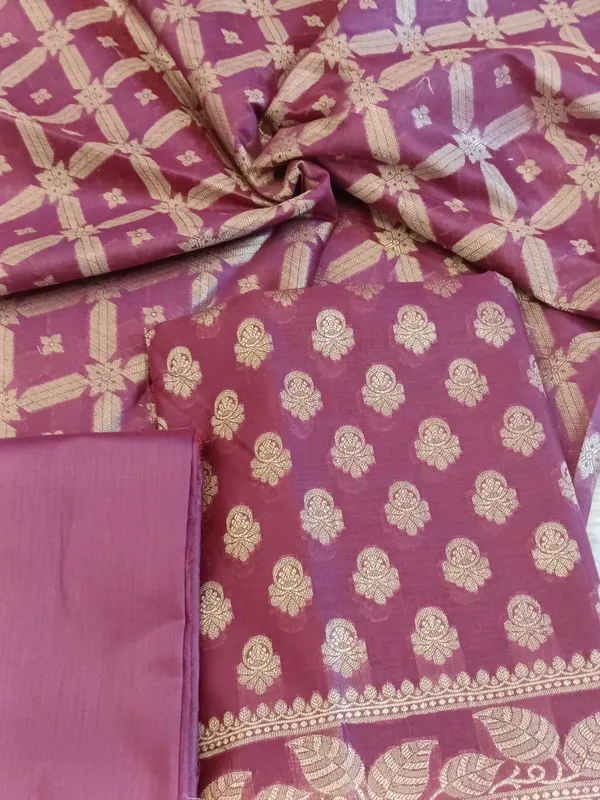Burgundy_Cotton_Blend_Floral_Zari_Booti_with_Zig-Zag_Zari_Jaal_Dupatta_Banarasi_Suit_65SHL_PV3