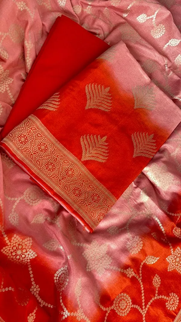 Dual_Shaded_Red-Peach_Katan_Georgette_Banarasi_Suit_with_Gold_Zari_Booti_&_Rich_Border_130DAN_SH1