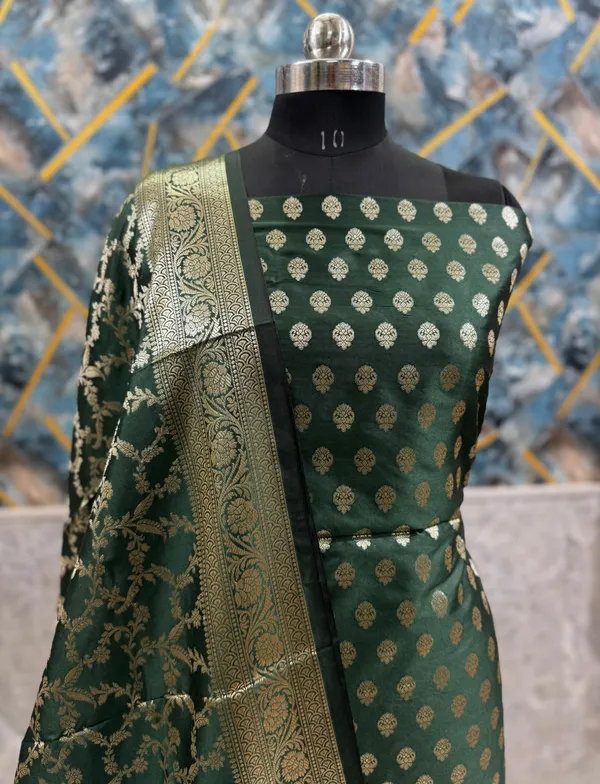Dark_Green_Katan_Silk_Floral_Zari_Daman_Booti_Banarasi_Suit_with_Tilfi_Zari_Jaal_Dupatta_800SKL_KSD21