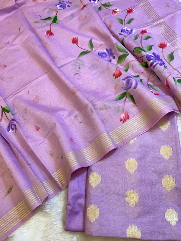 Light_Purple_Pure_Mercerize_Silk_Zari_Booti_3_pcs_Suit_set_with_Handpainted_Dupatta_1000SKL_PM6