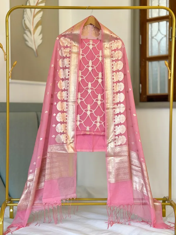 Pink_Mal_Chanderi_Lorex_Zari_Booti_Banarasi_Suit_With_Chanderi_Weave_Dupatta_150PNJ_MCL1