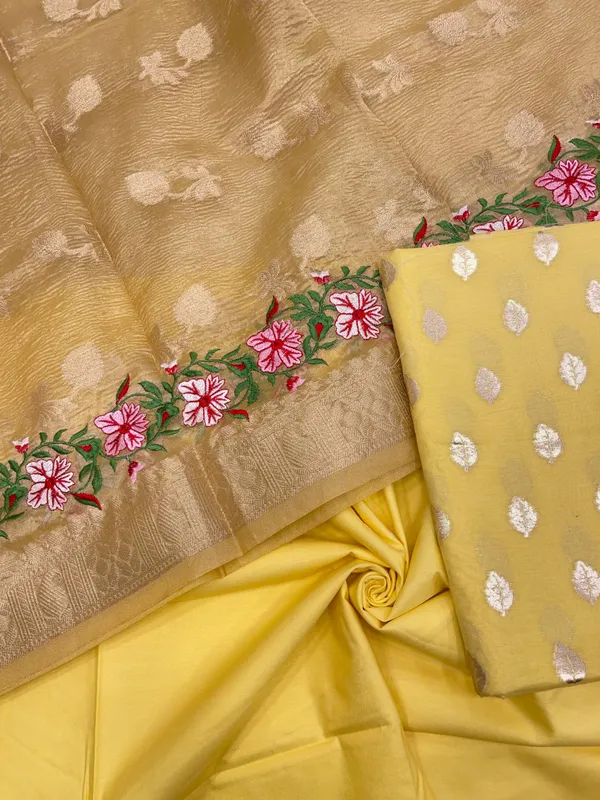 Yellow_Pure_Cotton_Embroidery_Tissue_Dupatta_Banarasi_3_pcs_Suit_Set_IM_PCEM1