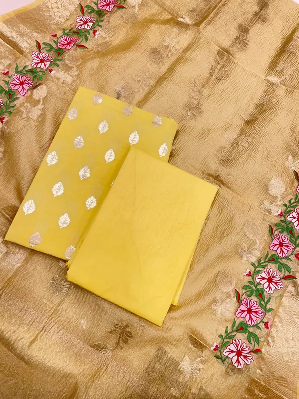 Yellow_Pure_Cotton_Embroidery_Tissue_Dupatta_Banarasi_3_pcs_Suit_Set_IM_PCEM1