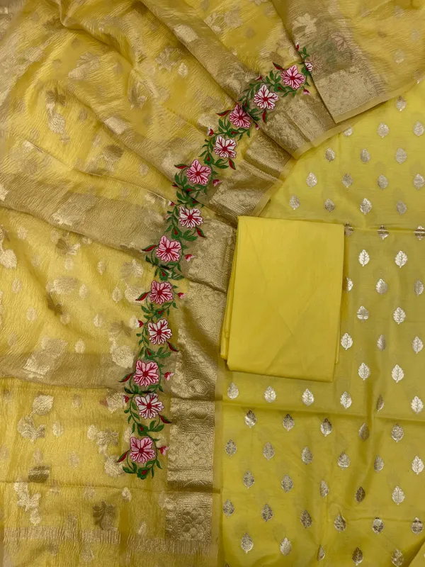 Yellow_Pure_Cotton_Embroidery_Tissue_Dupatta_Banarasi_3_pcs_Suit_Set_IM_PCEM1