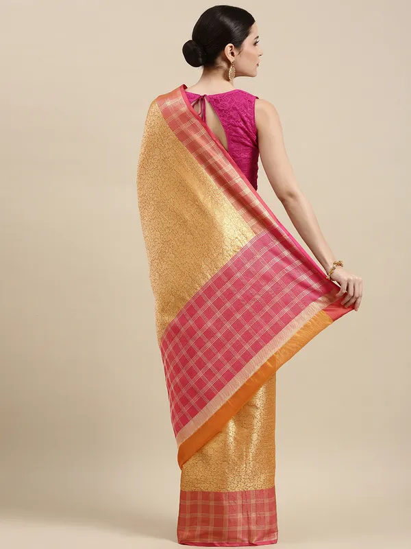 Orange_Kanchi_Silk_Banarasi_Sarees_For_Women_GEBE23