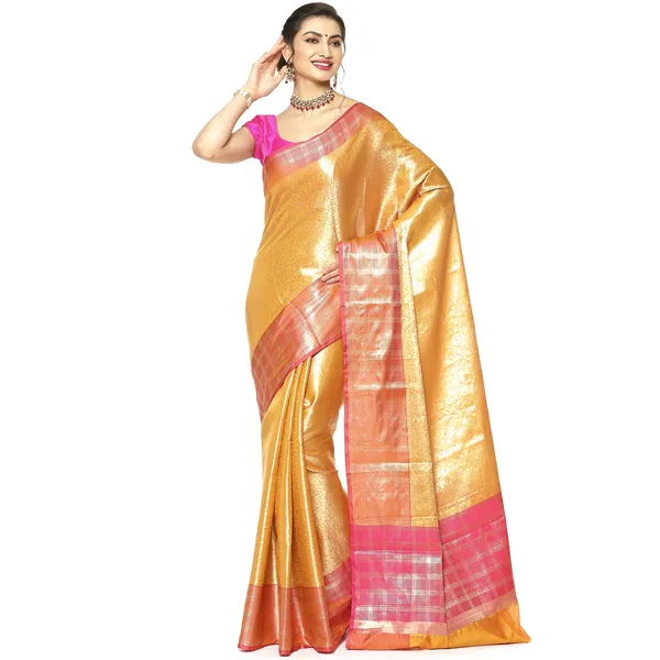 Orange_Kanchi_Silk_Banarasi_Sarees_For_Women_GEBE23