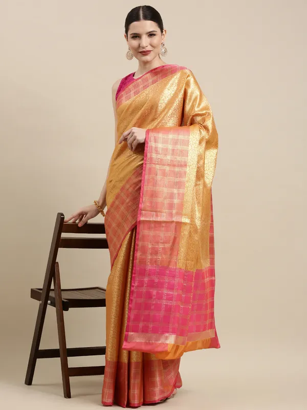 Orange_Kanchi_Silk_Banarasi_Sarees_For_Women_GEBE23