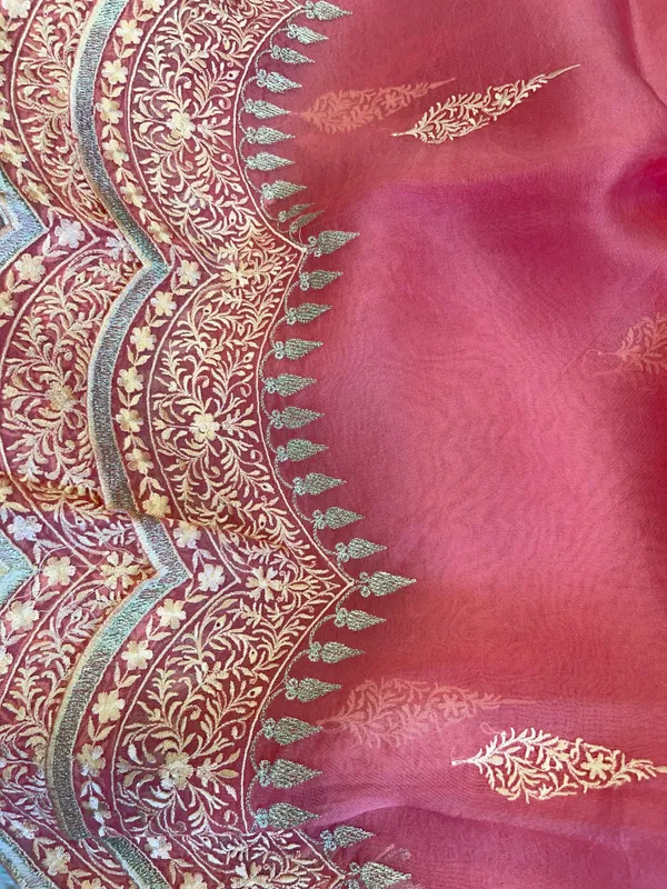 Pure_Handloom_Dark_Pink_Kora_Organza_Floral_Resham_Zari_Booti_Embroidered_Border_Banarasi_Saree_450AJ_ME2