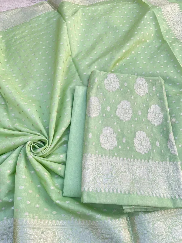 Light_Green_Katan_Georgette_Silver_Zari_Booti_Banarasi_Suit_Set_with_Chunri_Booti_1200SKL_KG12