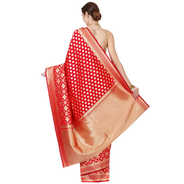 Humairah_Presents_Red_Satin_Silk_Saree_With_Blouse_Piece(JA19)