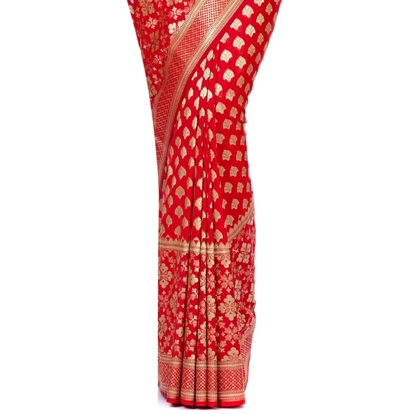 Humairah_Presents_Red_Satin_Silk_Saree_With_Blouse_Piece(JA19)