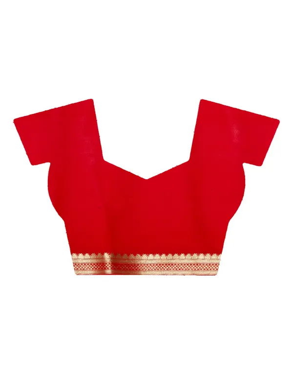 Humairah_Presents_Red_Satin_Silk_Saree_With_Blouse_Piece(JA19)