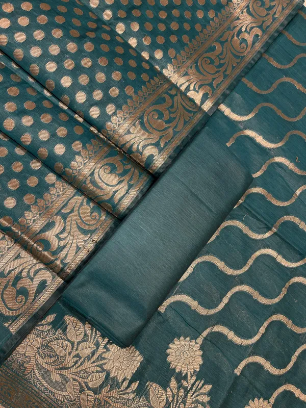 Dark_Green_Cotton_Silk_Lehariya_Banarasi_3_pcs_Suit_Set_675JVC_107