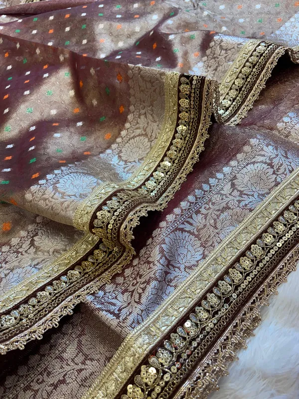 Brown_Tissue_Silk_Minakari_Booti_Banarasi_Saree_with_Lace_work_Border_BFS_TL2