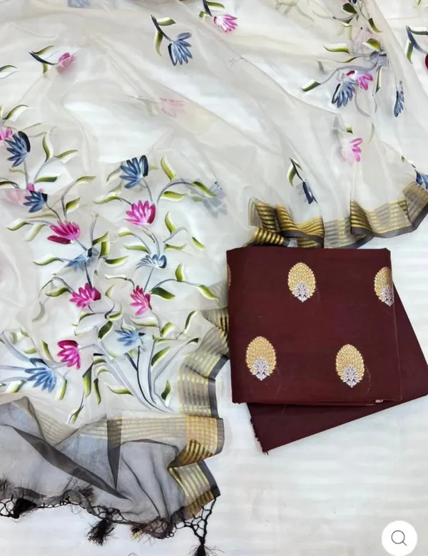 Wine_Pure_Mercerised_Lurex_Weave_Banarasi_Suit_with_Handbrush_Floral_Organza_Silk_Dupatta_1200SKL_OS4
