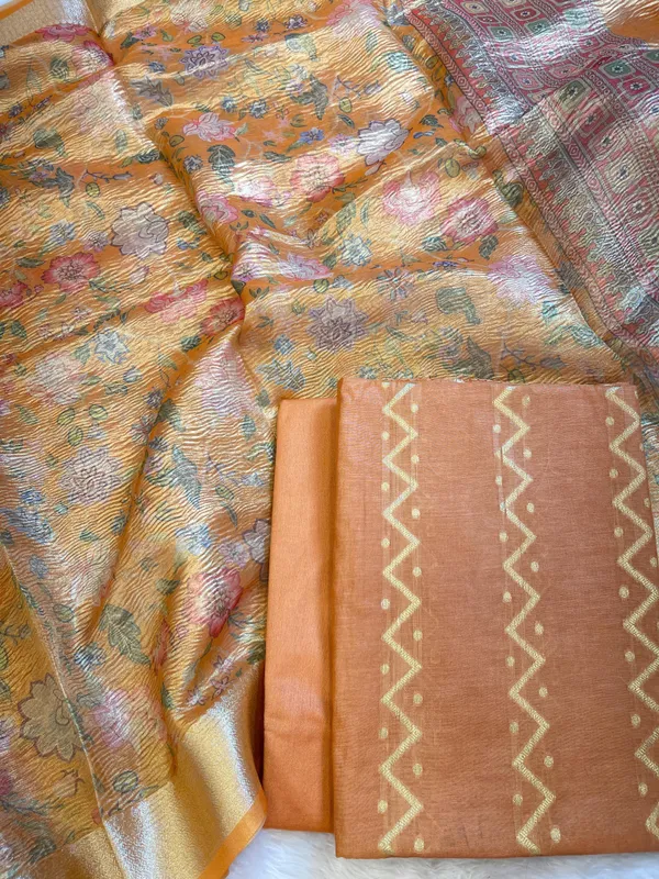 Light_Orange_Pure_Mercerise_Cotton_Zig-Zag_Zari_with_Crush_Tissue_Print_Dupatta_Suit_Set_11SKL_MC1