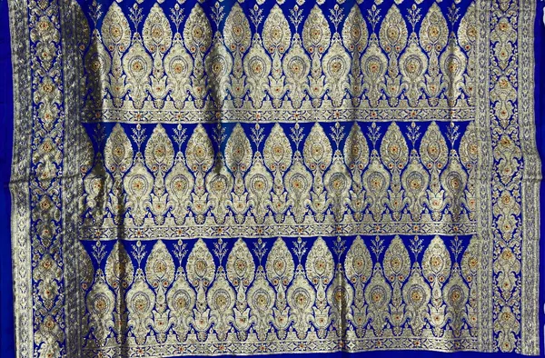 Humairah_Presents_Blue_Satin_Silk_Floral_Zari_Booti_Low_Stone_Work_Skirt_Zari_Border_with_Banarasi_Pallu_and_Blue_Blouse