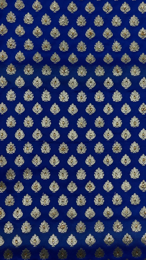 Humairah_Presents_Blue_Satin_Silk_Floral_Zari_Booti_Low_Stone_Work_Skirt_Zari_Border_with_Banarasi_Pallu_and_Blue_Blouse