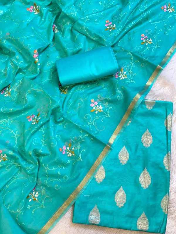 Seagreen_Cotton_Dyable_Floral_Zari_Booti_with_Embroidery_Resham_Dupatta_Banarasi_Suit_125IM_DCS25