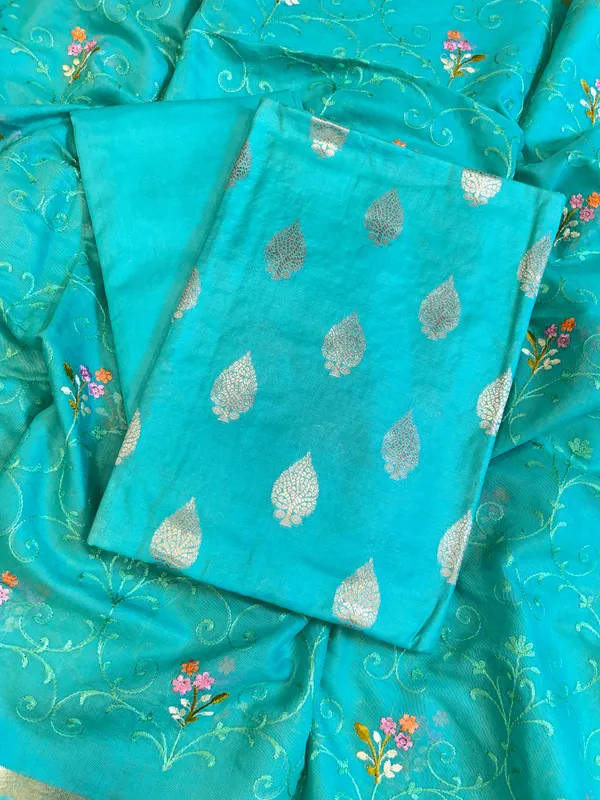 Seagreen_Cotton_Dyable_Floral_Zari_Booti_with_Embroidery_Resham_Dupatta_Banarasi_Suit_125IM_DCS25