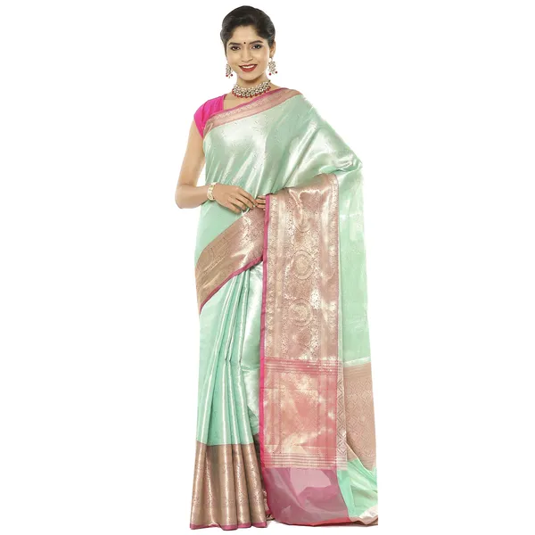 Sea_Green_Kanchi_Silk_Banarasi_Sarees_For_Women_GEBE22