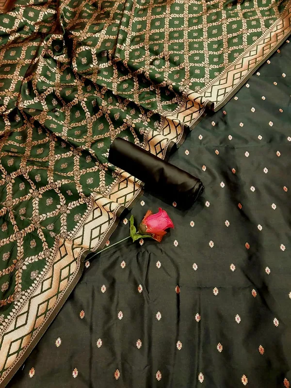 Dark_Green_Biba_Silk_Chunri_Booti_Banarasi_Suit_with_Zari_Checkered_Dupatta_625SKL_BBS13