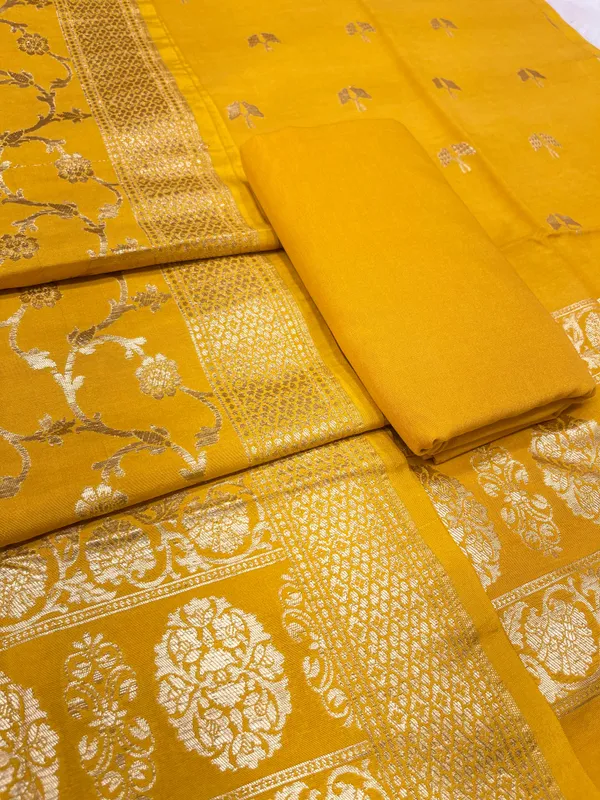 Puresilk_Handloom_Yellow_Cotton_Banarasi_3_pcs_Suit_Set_RHN_CTN5