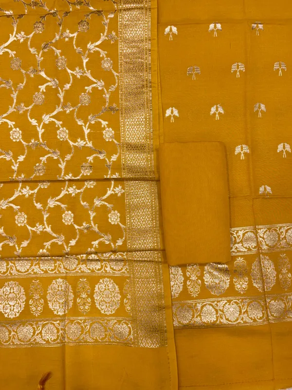 Puresilk_Handloom_Yellow_Cotton_Banarasi_3_pcs_Suit_Set_RHN_CTN5