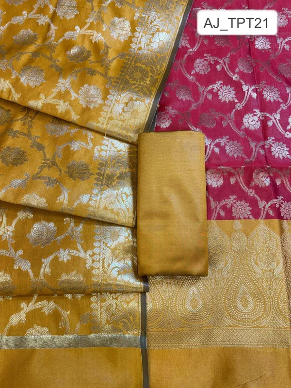 Red_Art_Silk_Floral_Zari_Jaal_Contrast_Banarasi_Suit_with_Mustard_Dupatta_625AJ_TPT21