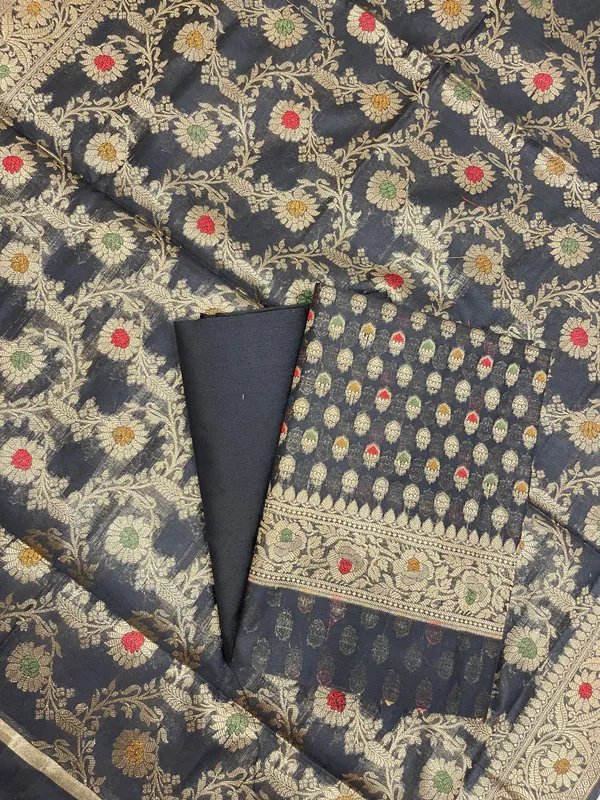 Black_Cotton_Silk_Banarasi_3_pcs_Suit_Set_680ASD_CS33