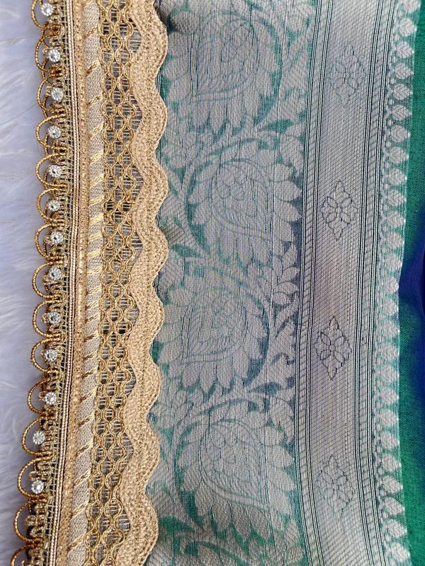 Dual_Shade_Peacock_Glass_Tissue_Silk_Plain_with_Lace_work_Border_Banarasi_Saree_BFS_GT6