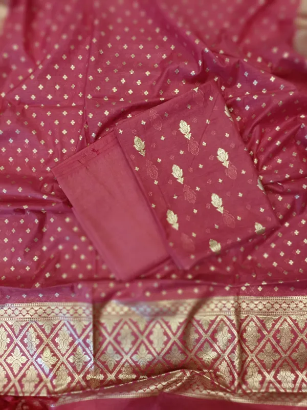 Pink_Mercerise_Silk_Floral_Zari_Booti_with_Chunri_Booti_Dupatta_Banarasi_Suit_11SKL_CMS5