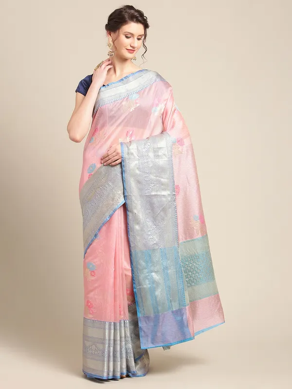 Pink_Mulberry_Silk/Silk_Blend_Banarasi_Sarees_For_Women_GEMELBRSLK_9