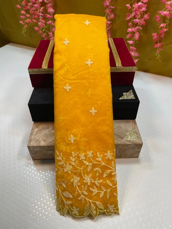 Yellow_Organza_Silk_Floral_Resham_Booti_with_Embroidery_Border_Banarasi_Saree_MS_OG1