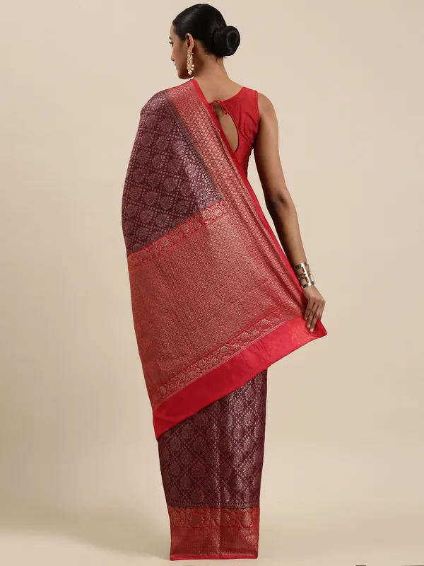 Brown_Cotton_Blend_Banarasi_Sarees_For_Women_GECT25