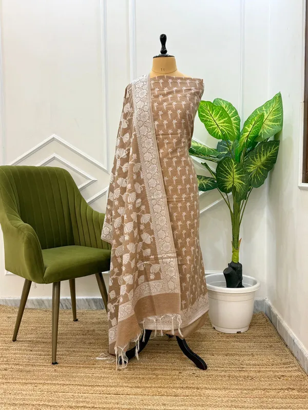Beige_Soft_Linen_Dupion_Banarasi_Suit_With_Jaal_Dupatta__Skl_Ln8