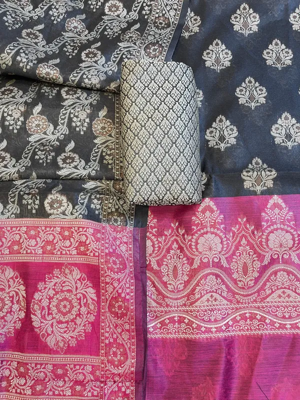 Black_Cotton_Alfi_Resham_Floral_Boota_Contrast_Magenta_Border_Banarasi_Suit_600AJ_PJS10