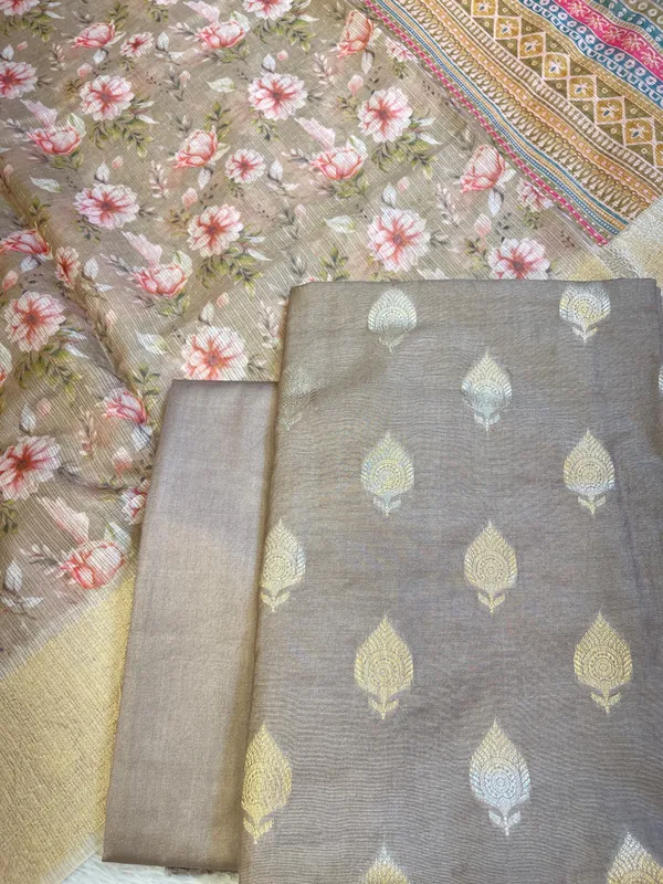 Beige_Cotton_Silk_Dyable_Floral_Zari_Booti_with_Digital_Print_Kota_Check_Dupatta_Banarasi_3_pcs_Suit_Set_11IM_DCS11